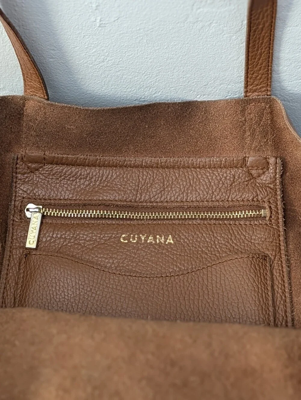 Cuyana Classic Brown Leather Tote Bag
